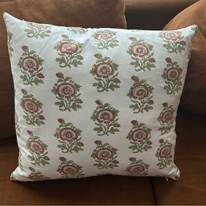 Pottery Barn Flower Block Print Accent Pillow